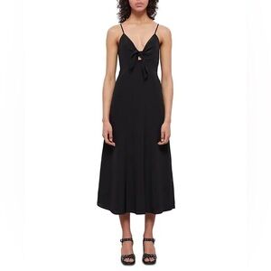 The Kooples Silk Black Bow-Tie Midi Dress size 1 (US S or 4)